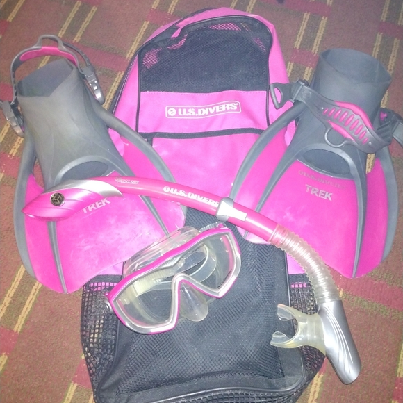 US Divers Diva II Mask Island Dry, Snorkel Treck Fins Scuba Set - Picture 6 of 8